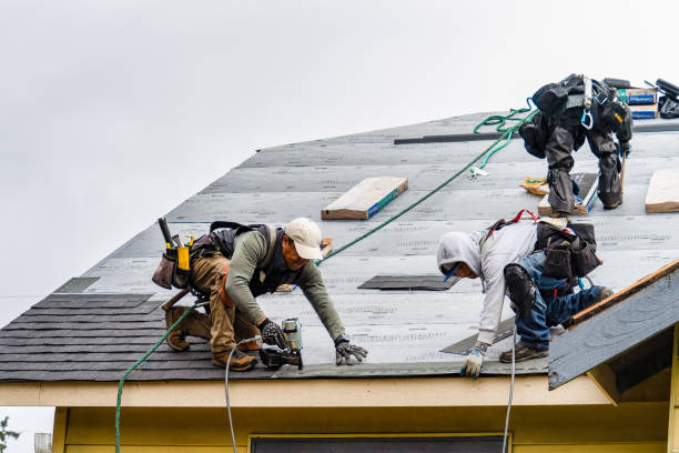 Professional Gutter Installation technician working in Carmel, IN
